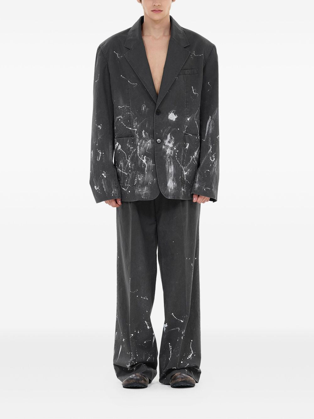 PLEATED PAINT-SPLATTER TROUSERS - 3