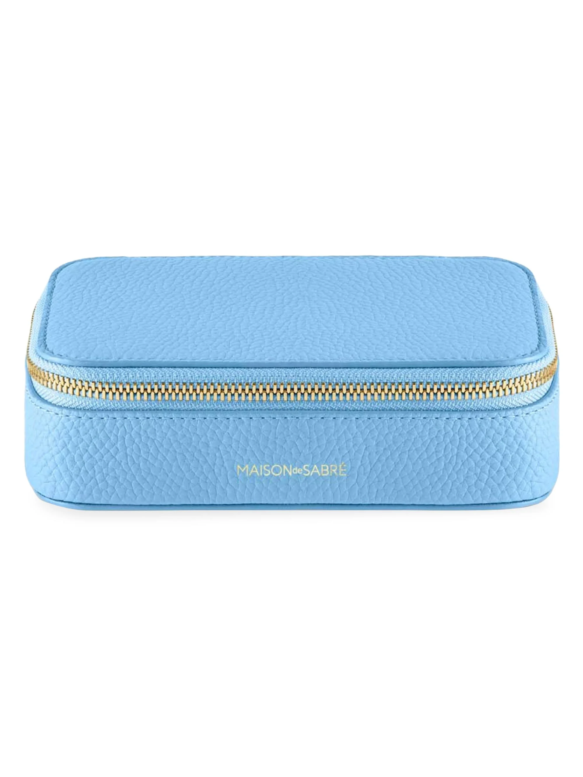 Women's Leather Jewelry Case - Sky Blue - 1
