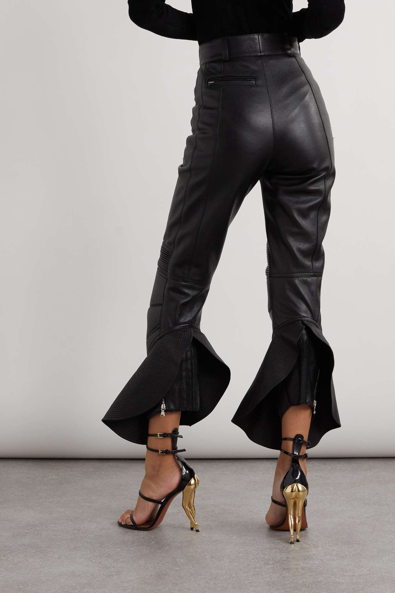 Leather flared pants - 4