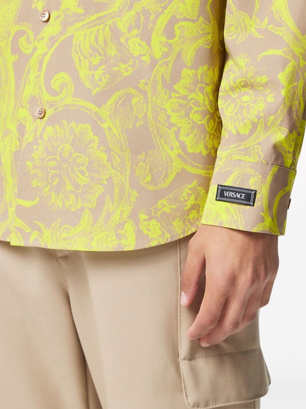 Barocco-print cotton shirt - 4