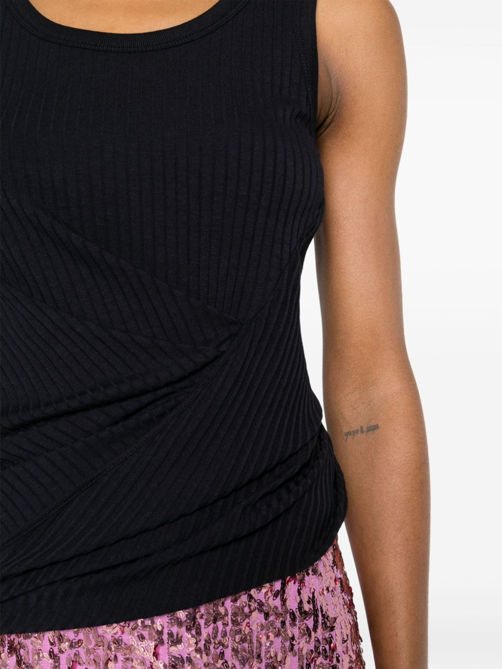Dries Van Noten Women Ribbed Cotton Blend Tank Top - 2