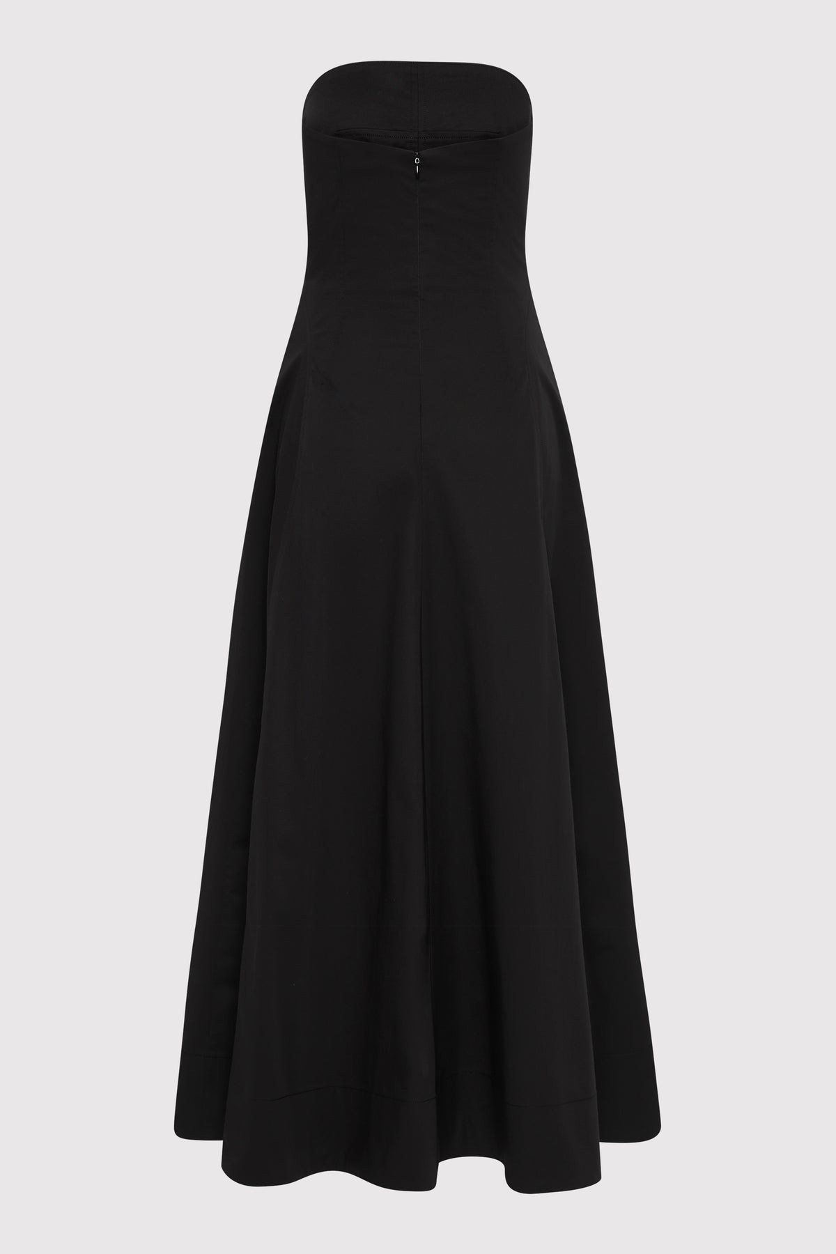 Sculpted Cotton Strapless Dress - Black - 10