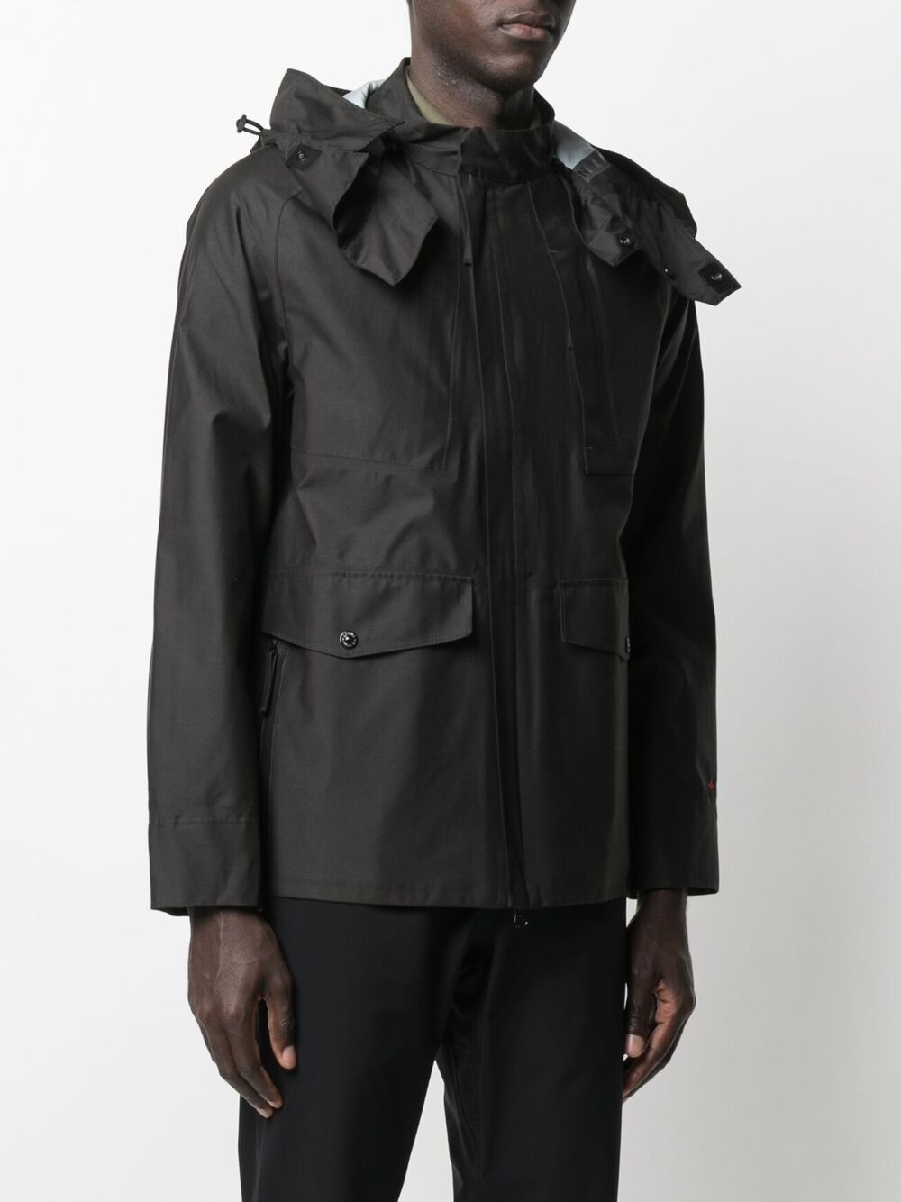 hooded long-sleeved rain jacket - 3