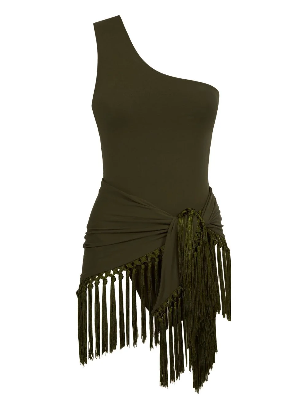 Yacare one-shoulder fringed swimsuit - 1