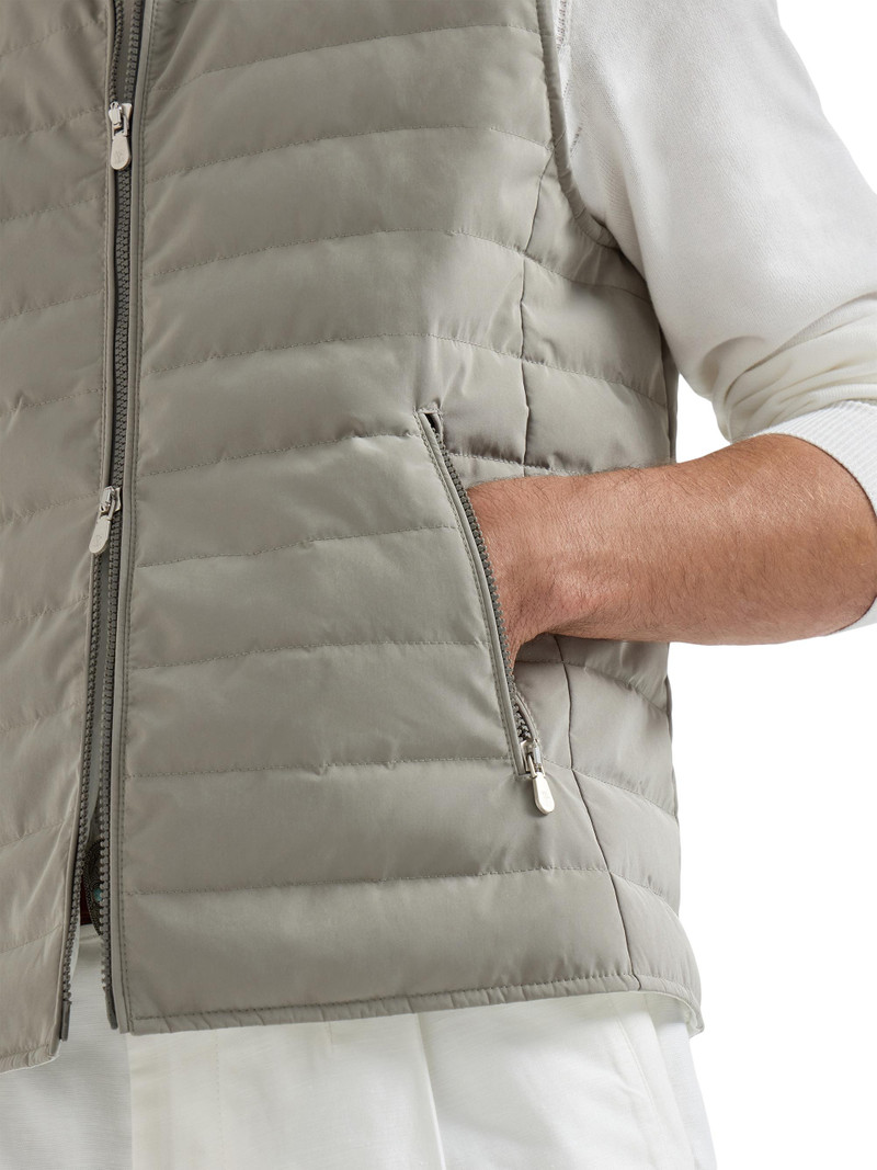 Men's Bonded Nylon Down Vest - Khaki 4