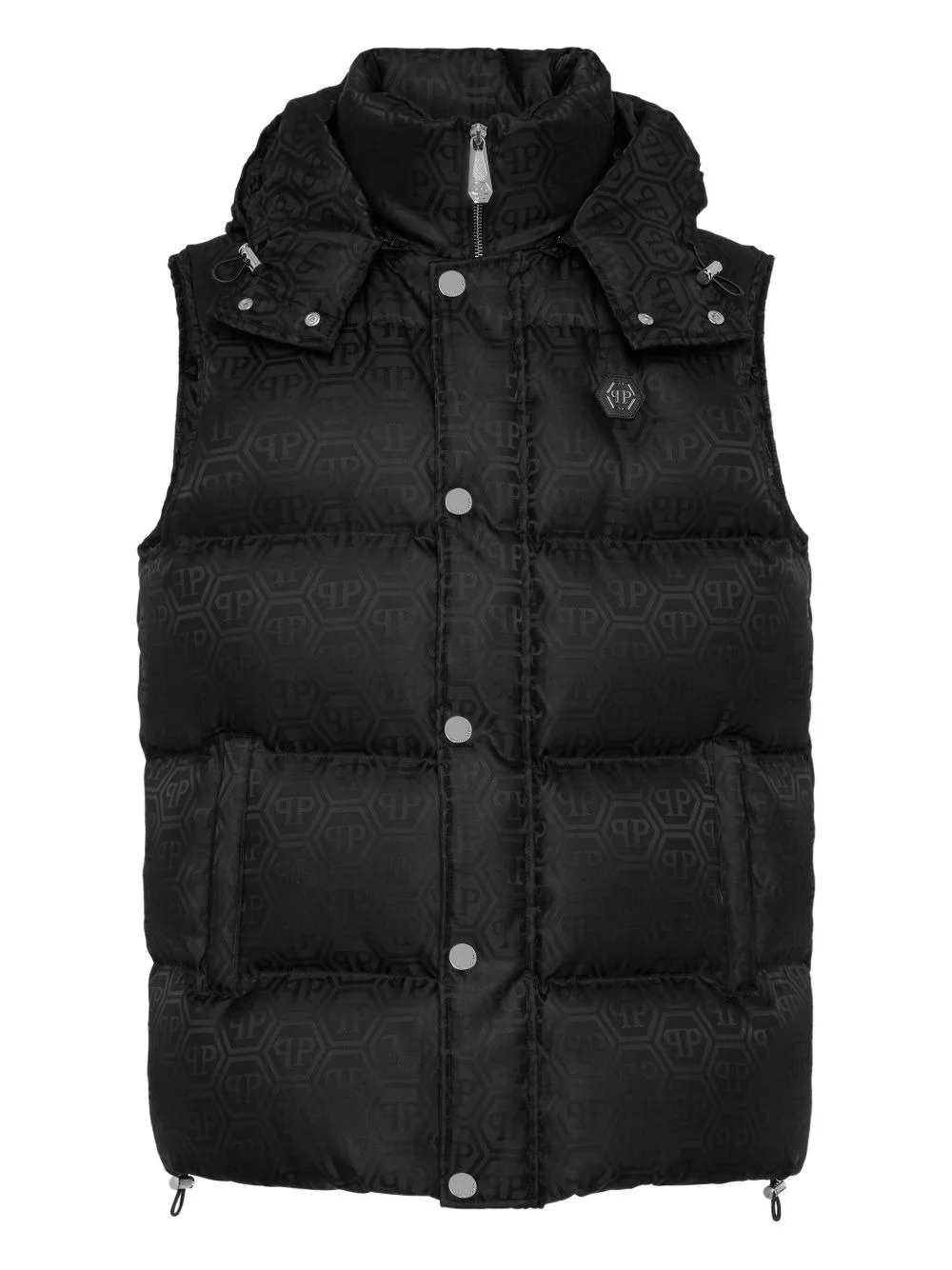 monogram-pattern puffer gilet - 1