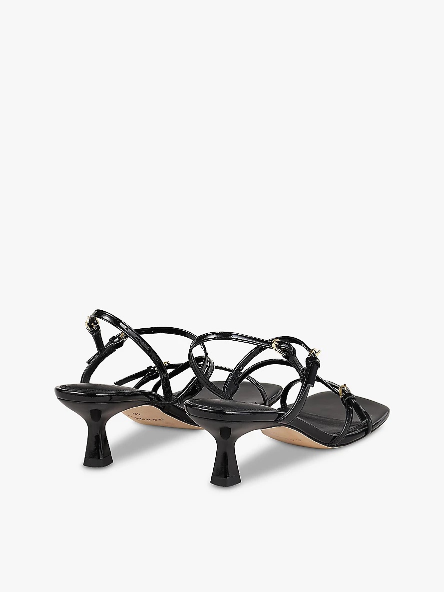 Strappy square-toe leather heeled sandals - 3