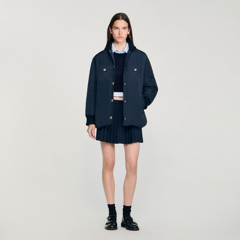 Sandro PUFFER JACKET WITH TEDDY COLLAR outlook