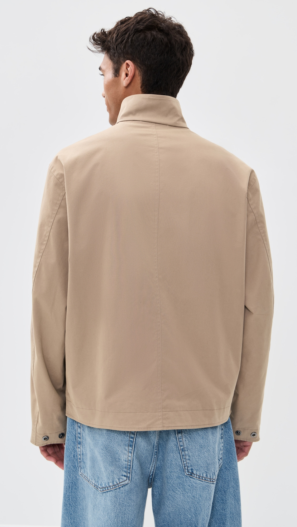 Snap Utility Jacket in Peach Cotton - 2