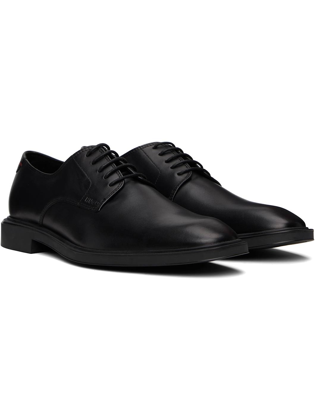 Black Rubber-Sole Leather Derbys - 4