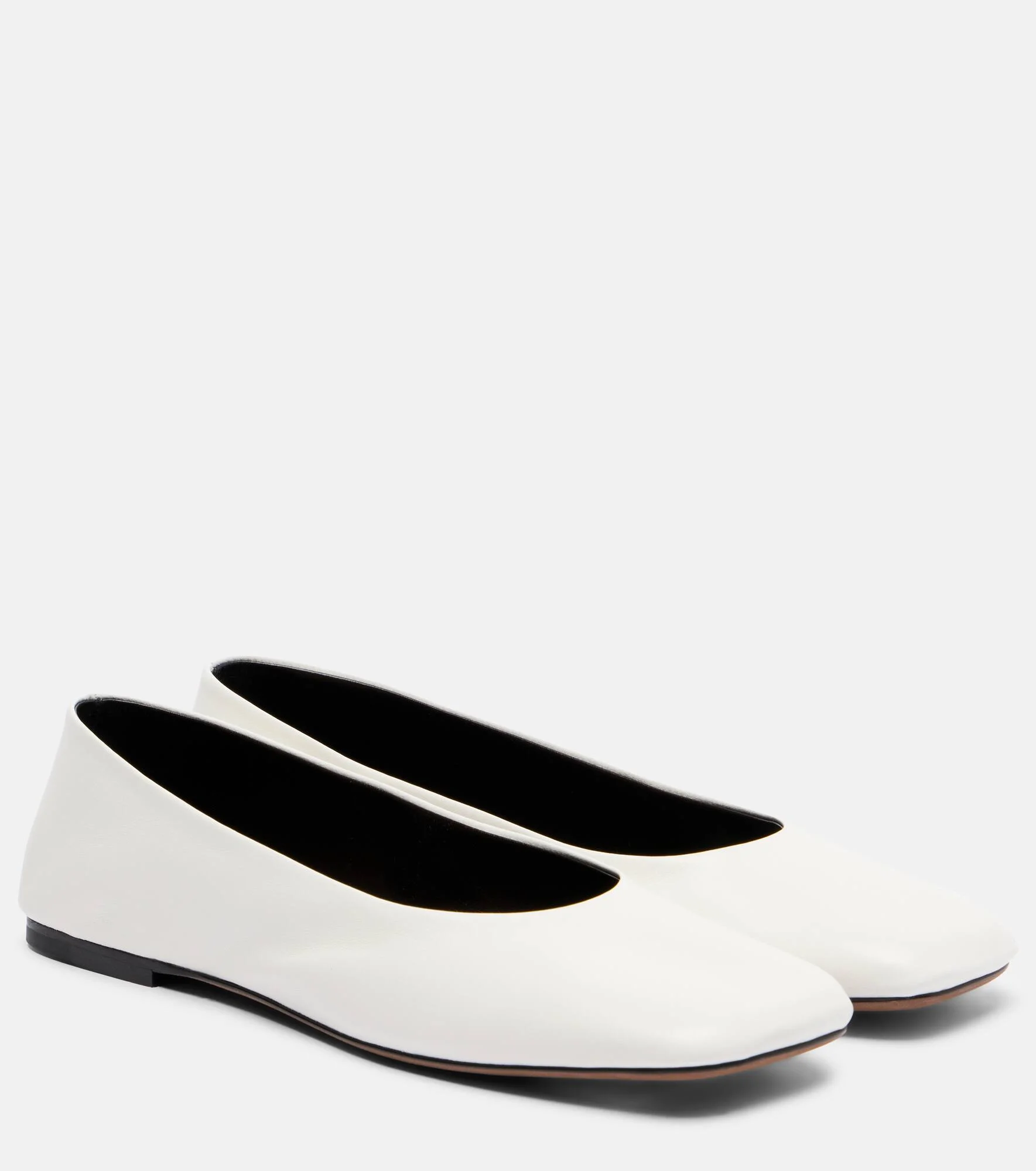 Square leather ballet flats - 1