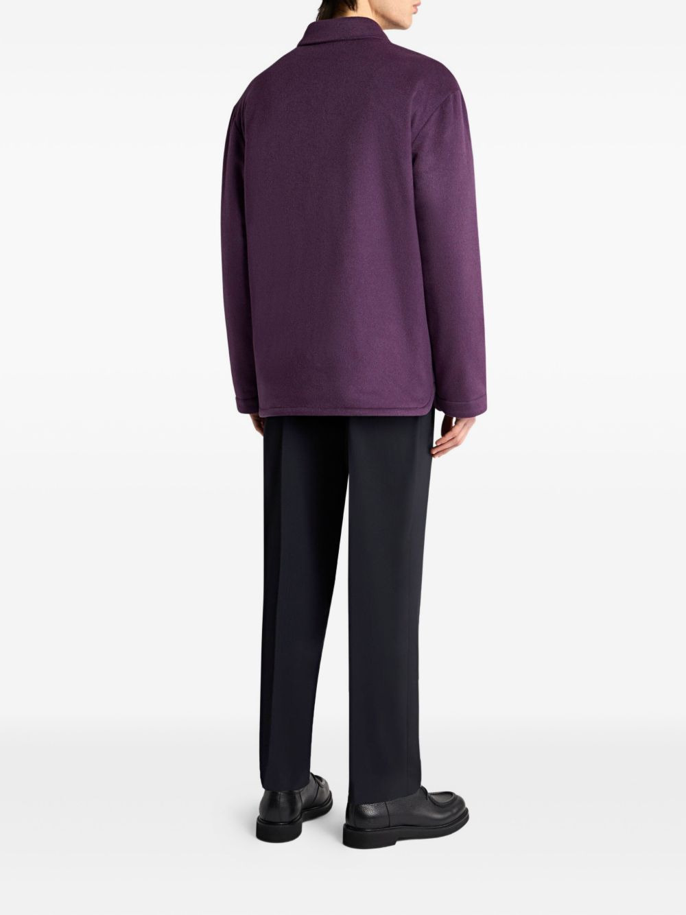cashmere patch-pocket overshirt - 3