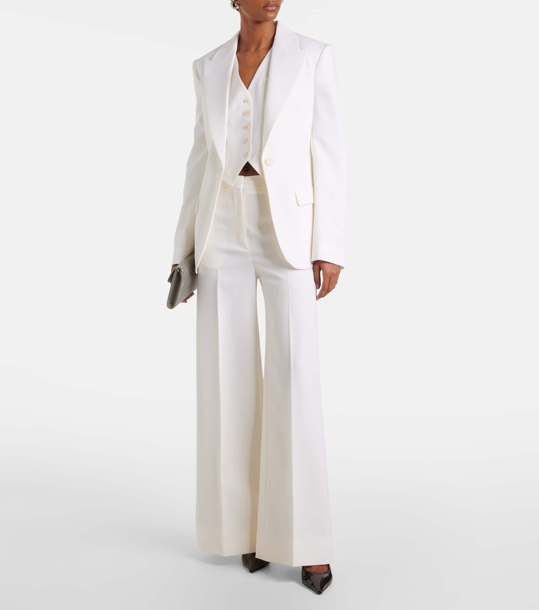 High-rise pleated wool wide-leg pants - 2