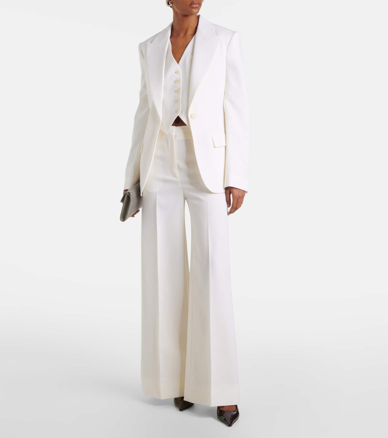 Stella McCartney High-rise pleated wool wide-leg pants outlook