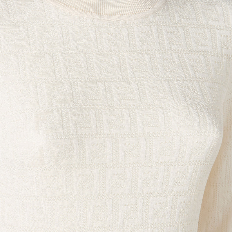 Dress White FF cotton and viscose dress 3