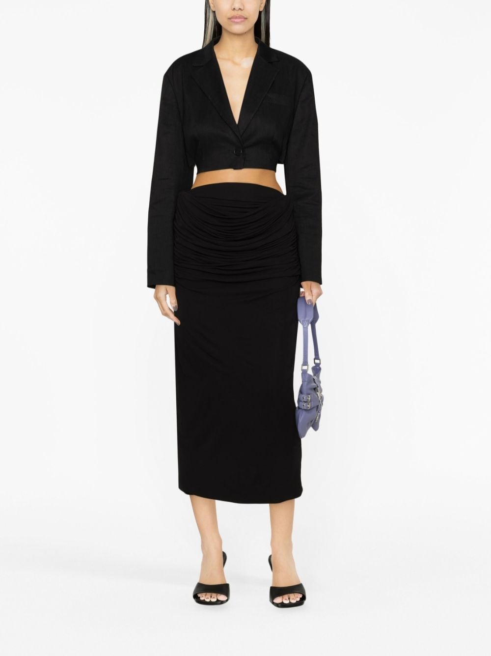 draped midi straight skirt - 2