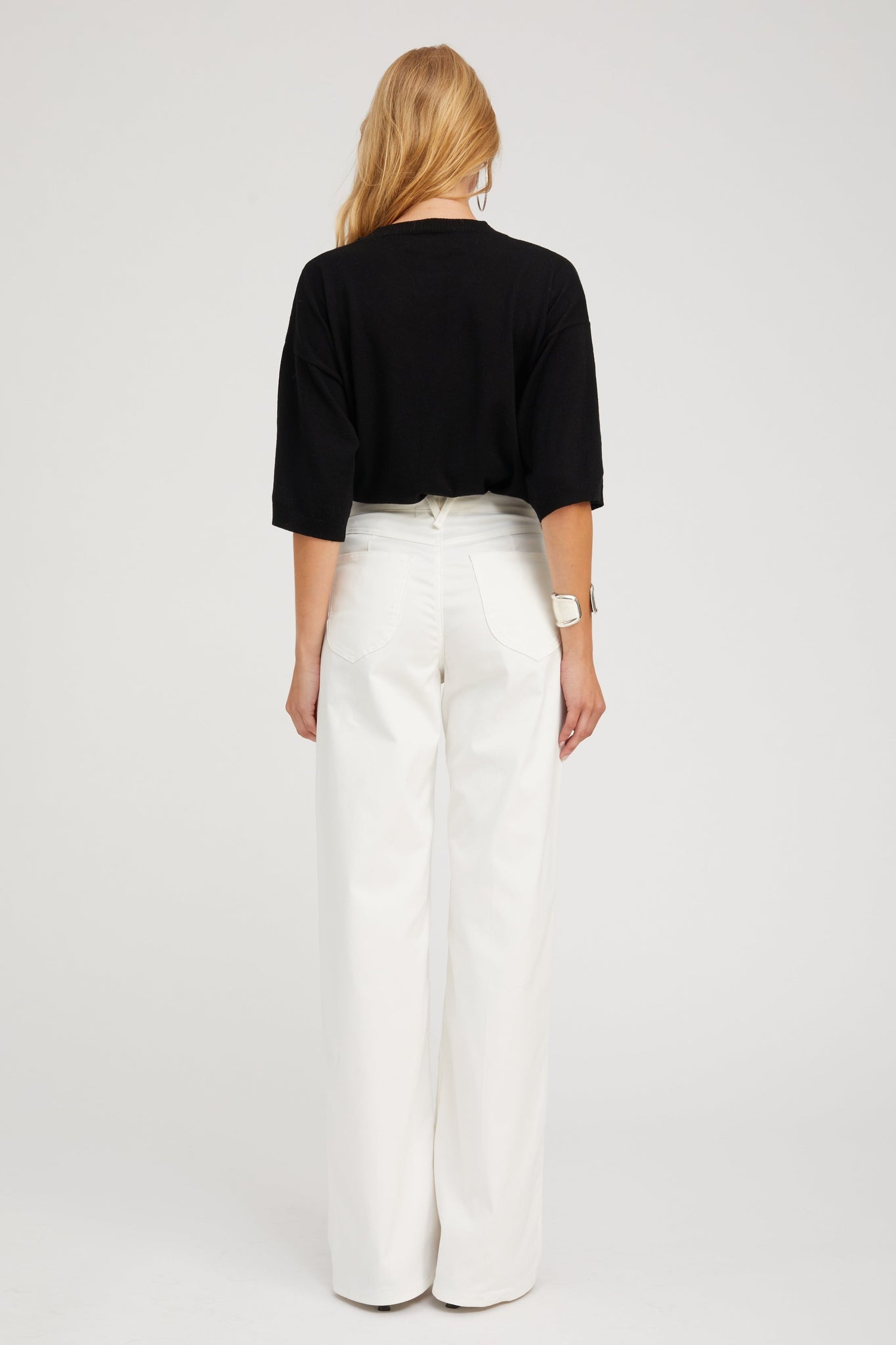 CREAM 5 POCKET MID-RISE WIDE LEG - 4