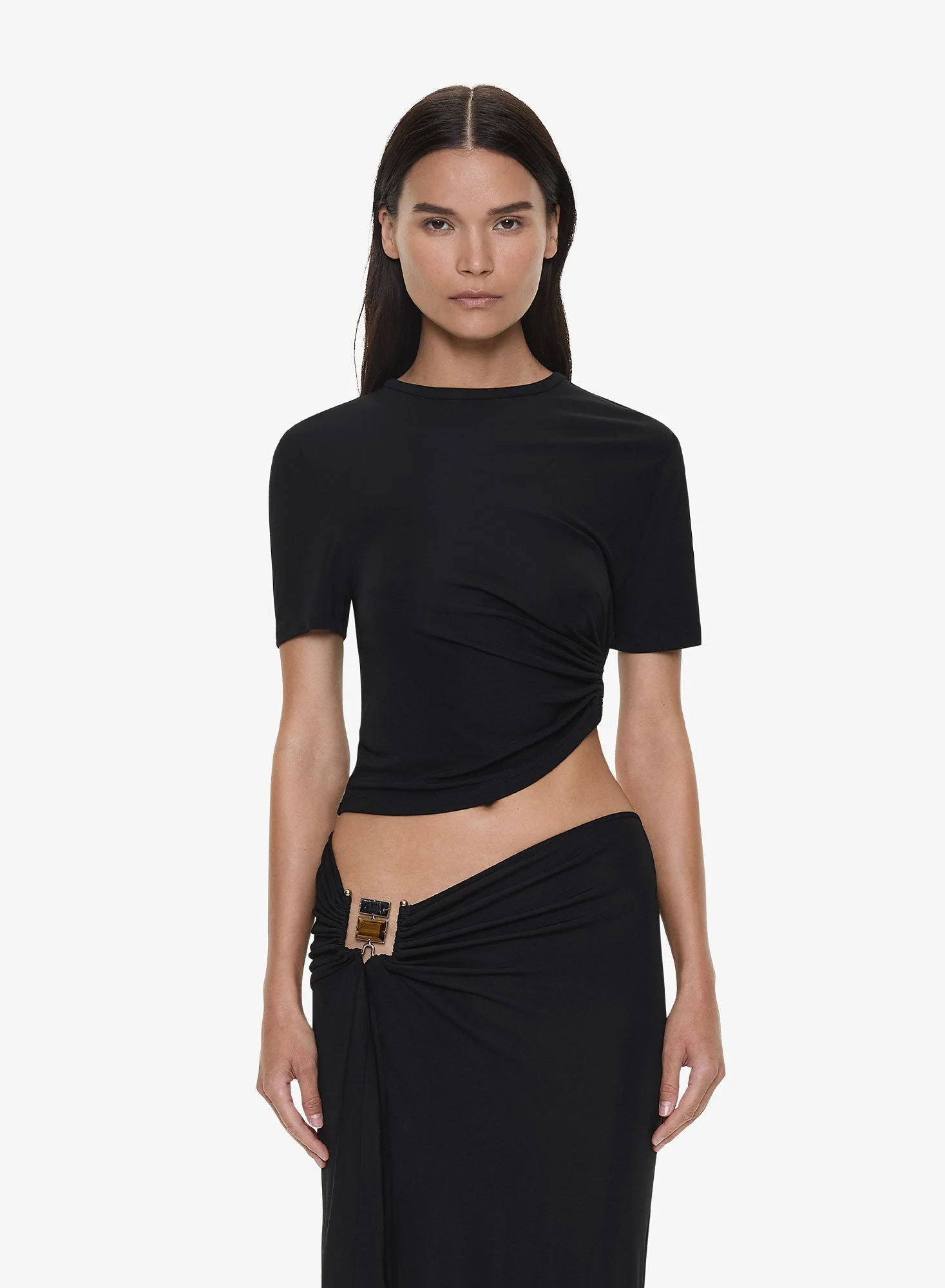 Bezel Quartz Ruched Tee - 1