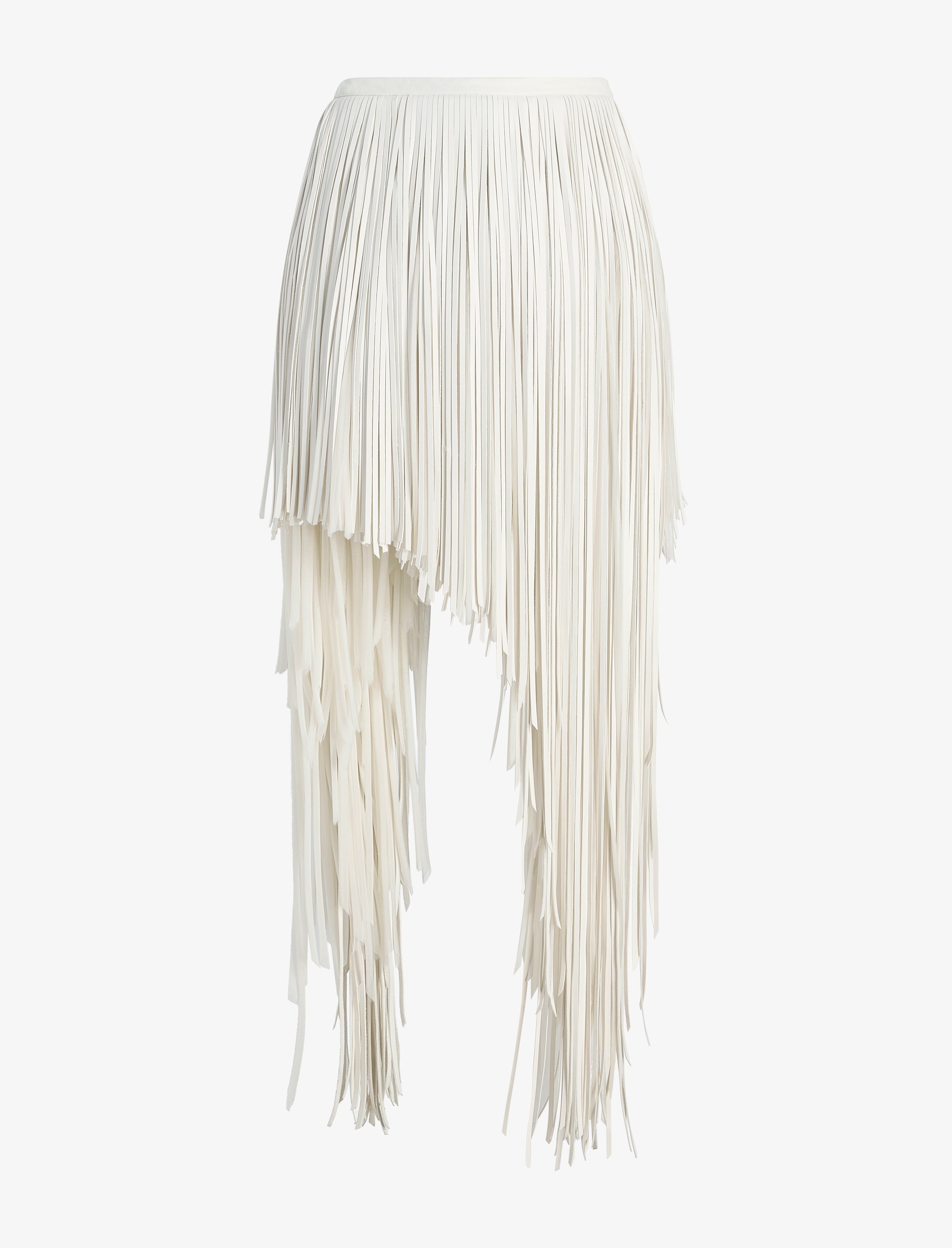 Phia Skirt in Leather Silk Fringe - 1