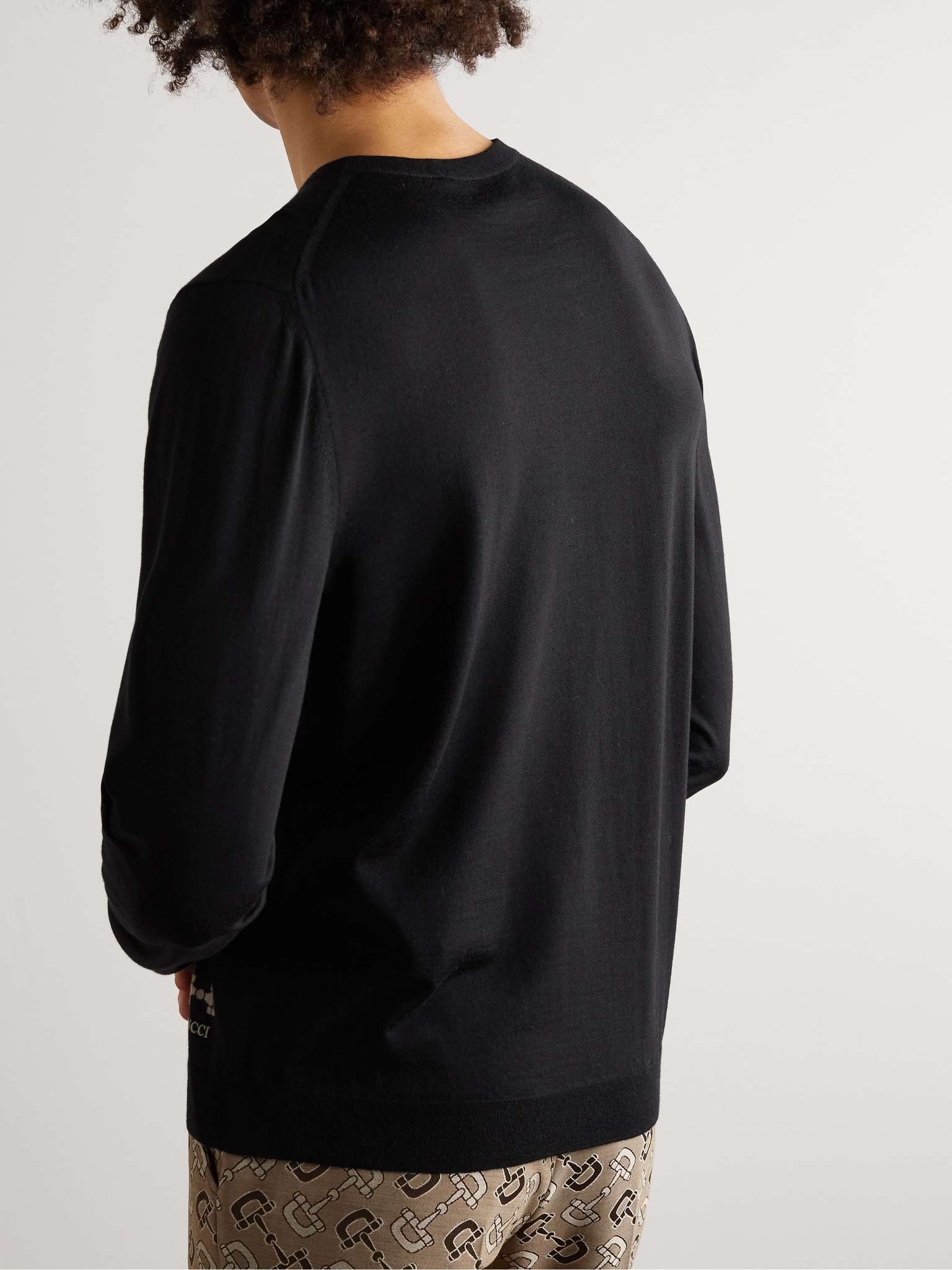 Logo-Embroidered Wool Sweater - 5
