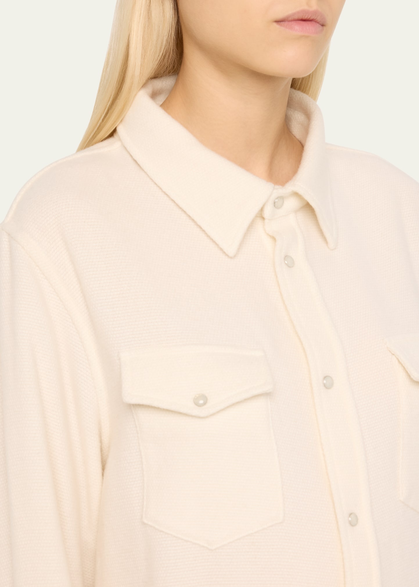 Cashmere Button-Front Shirt - 5