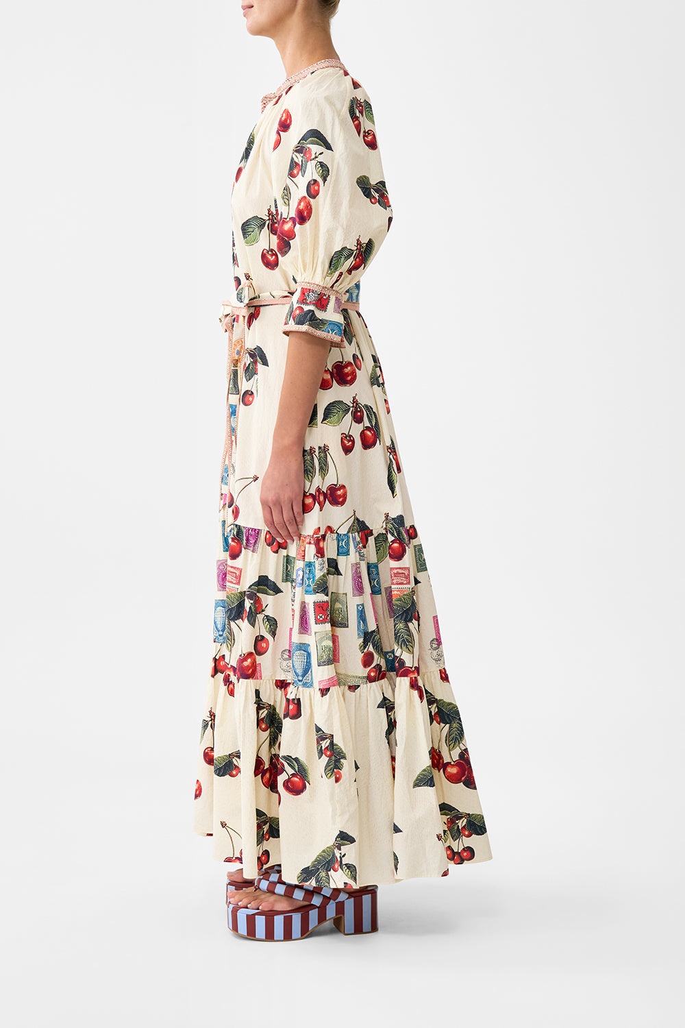 TIERED SHIRT DRESS WITH SHORT SLEEVE - 4