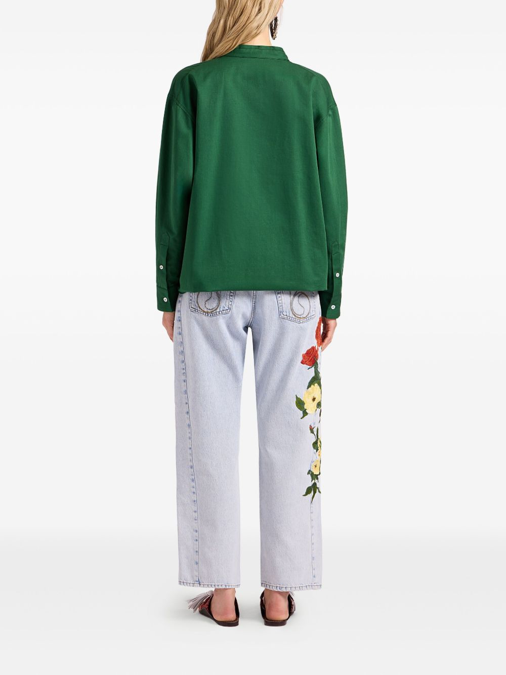 The Barrel embroidered-floral jeans - 3