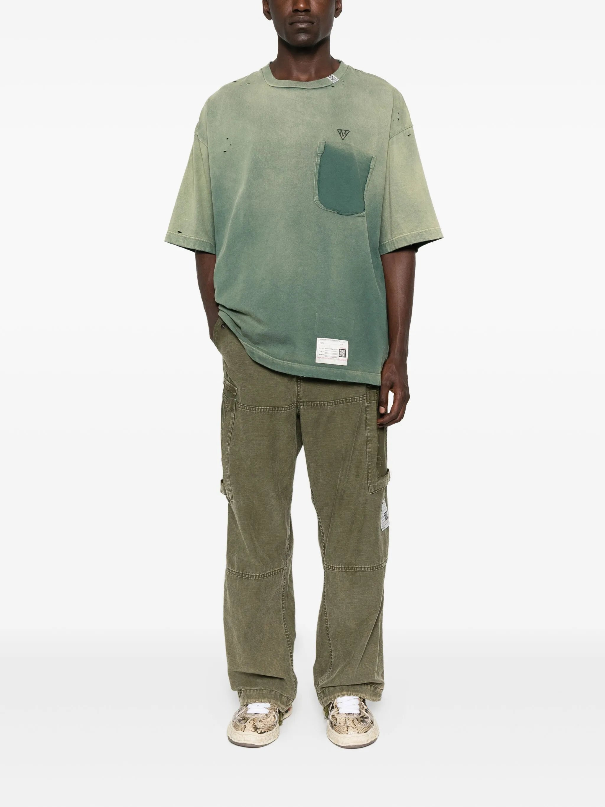 Maison Mihara Yasuhiro Faded-effect Cotton T-shirt - 2