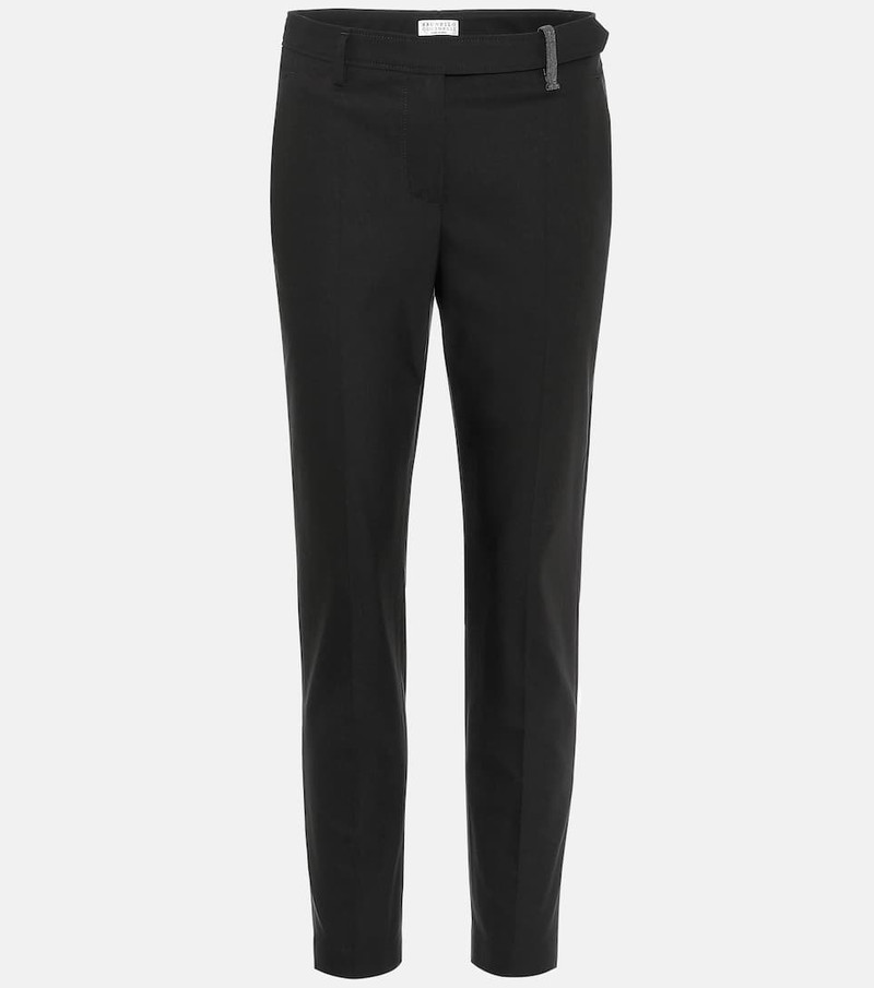 Stretch-cotton slim pants 1