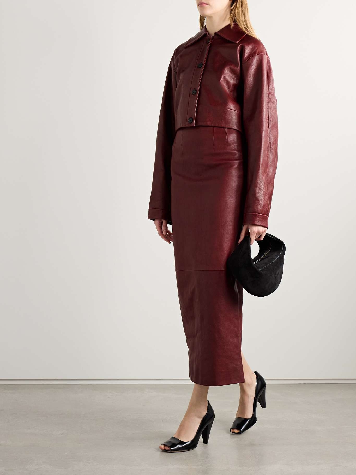 Sue cropped leather jacket - 2