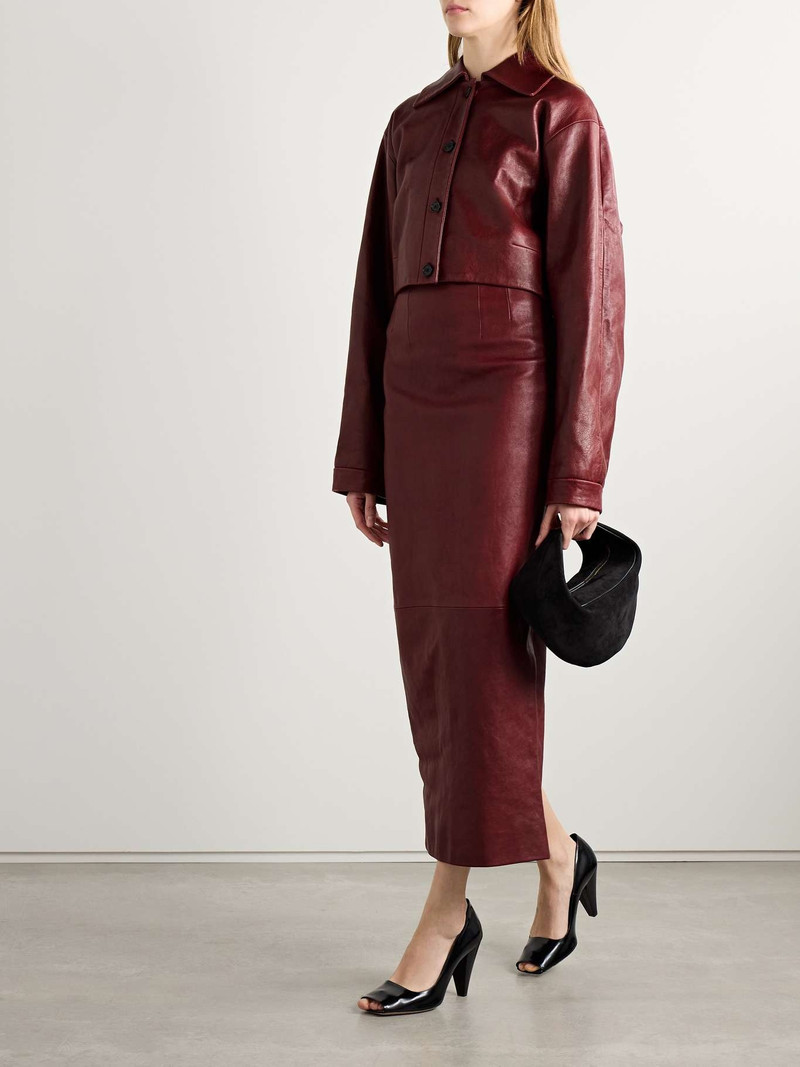 KHAITE Sue cropped leather jacket outlook