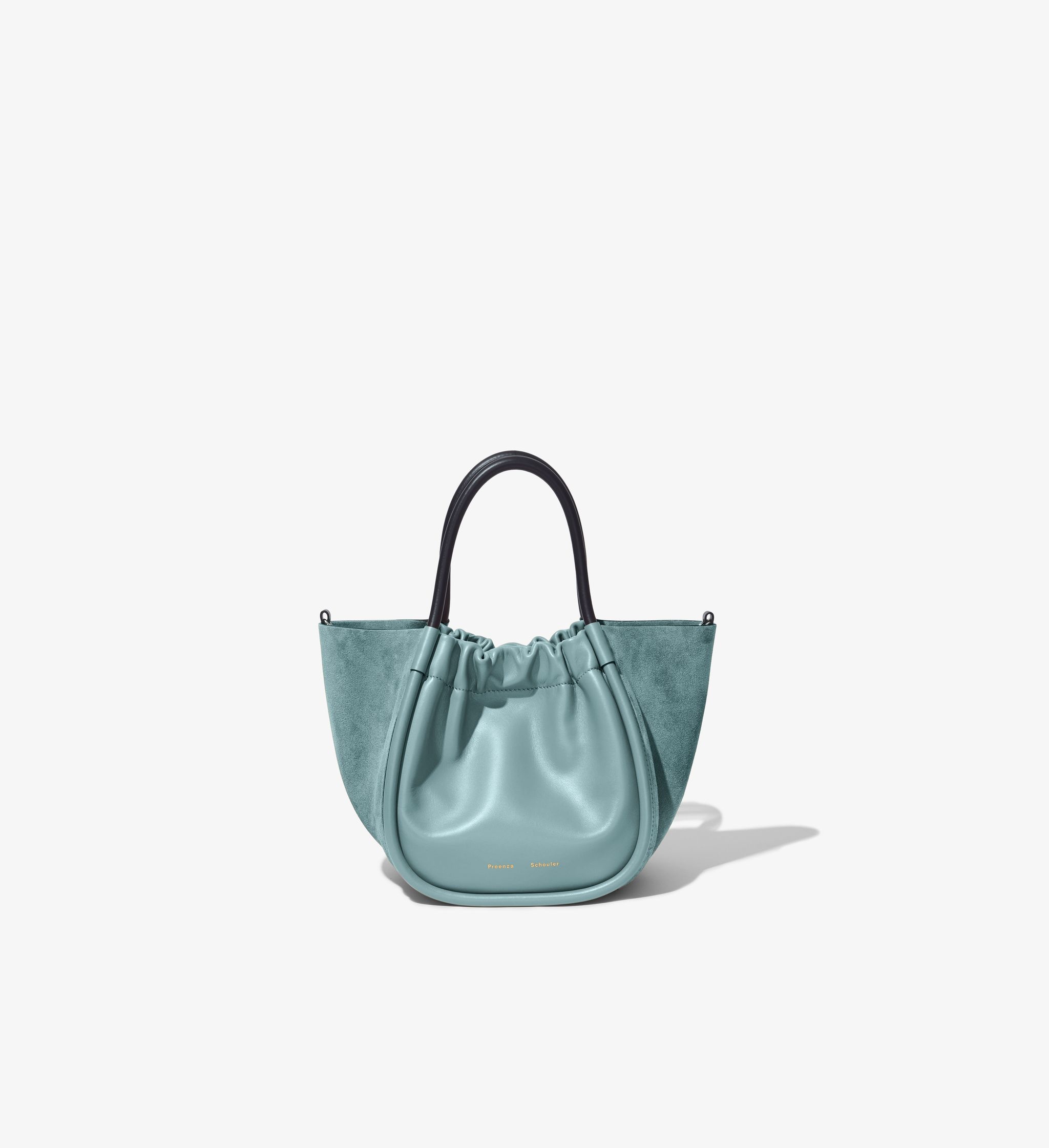 Small Suede Ruched Crossbody Tote - 1