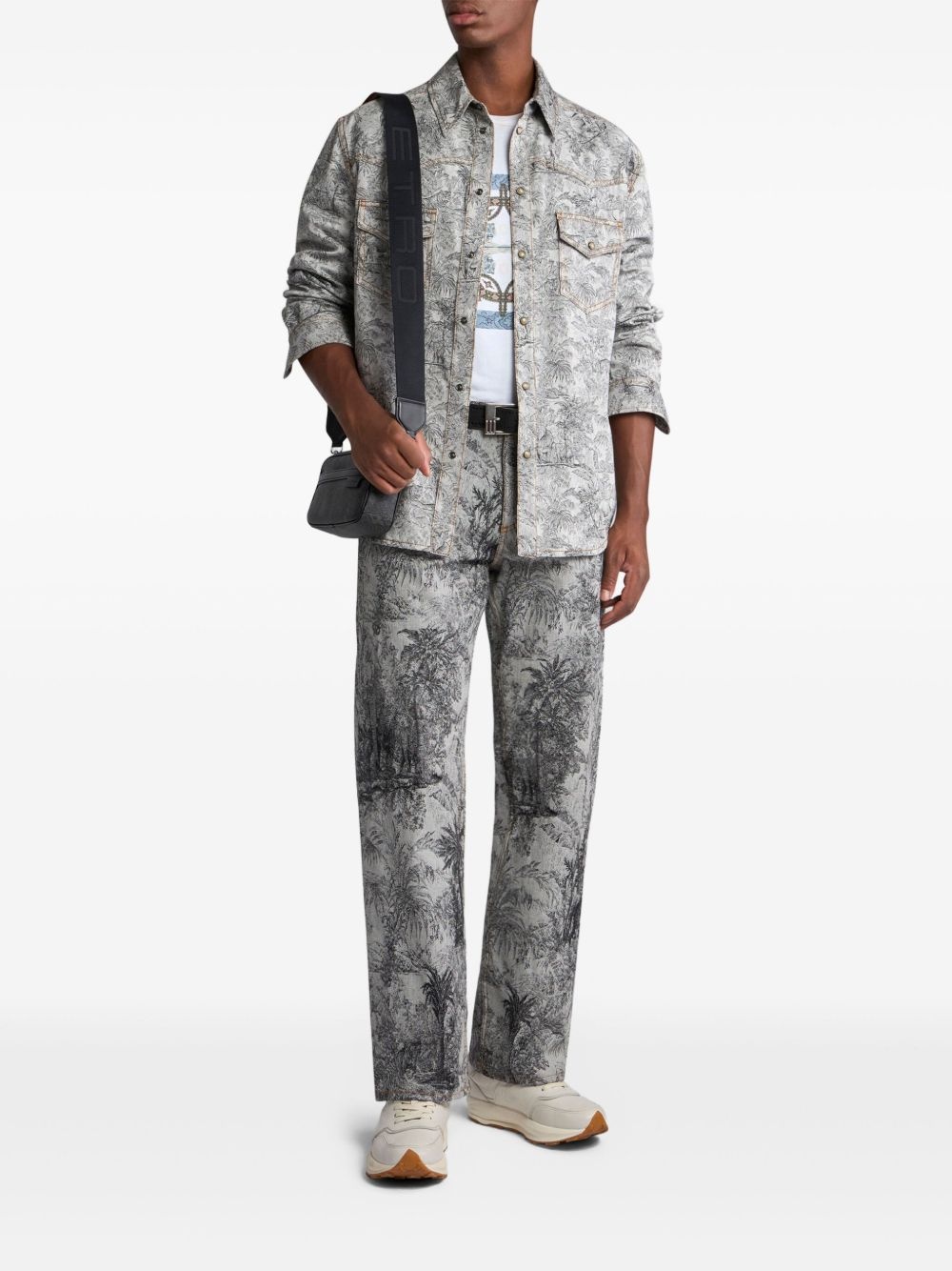 linen denim shirt jacket - 2