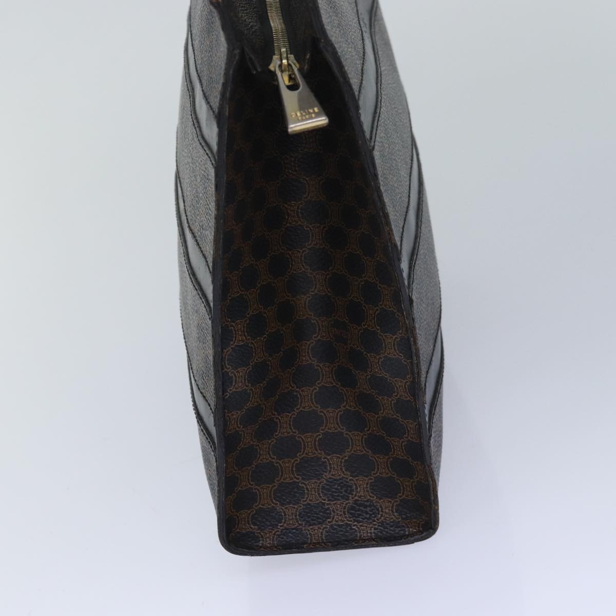 CELINE Macadam Canvas Hand Bag Pvc Leather Black - 5