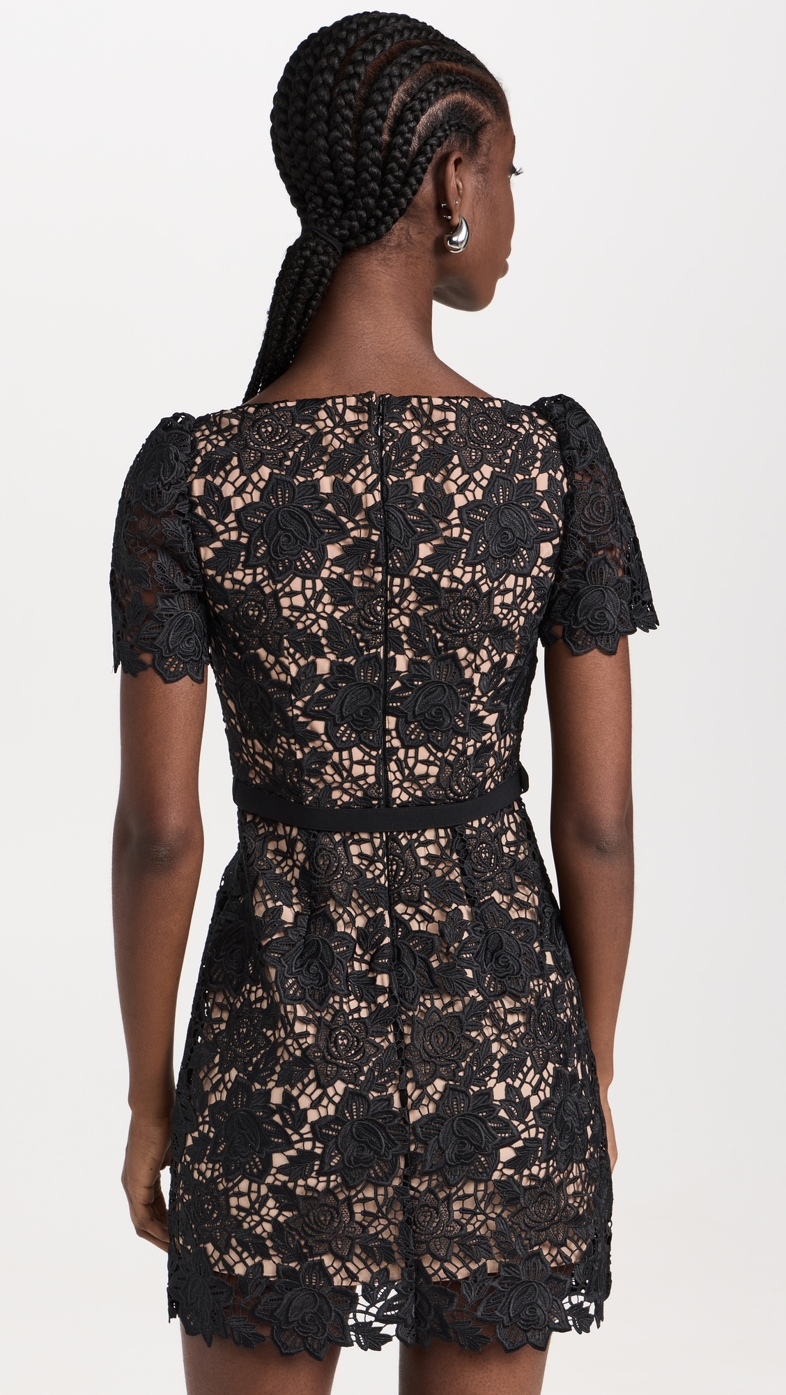 Self-Portrait｜DRESSES (BLACK LACE OPEN NECK MINI DRESS self-portrait Lace Open Neck Mini Dress in Black | FWRD