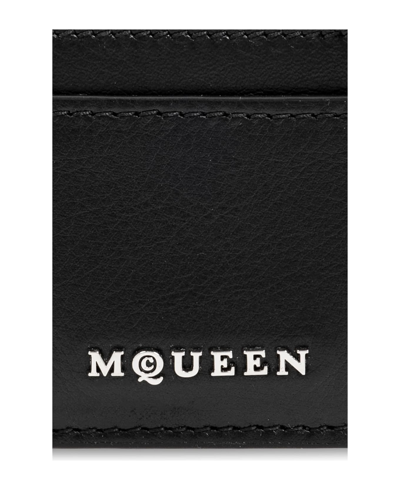Sling Card Holder In Black And Silver - 3