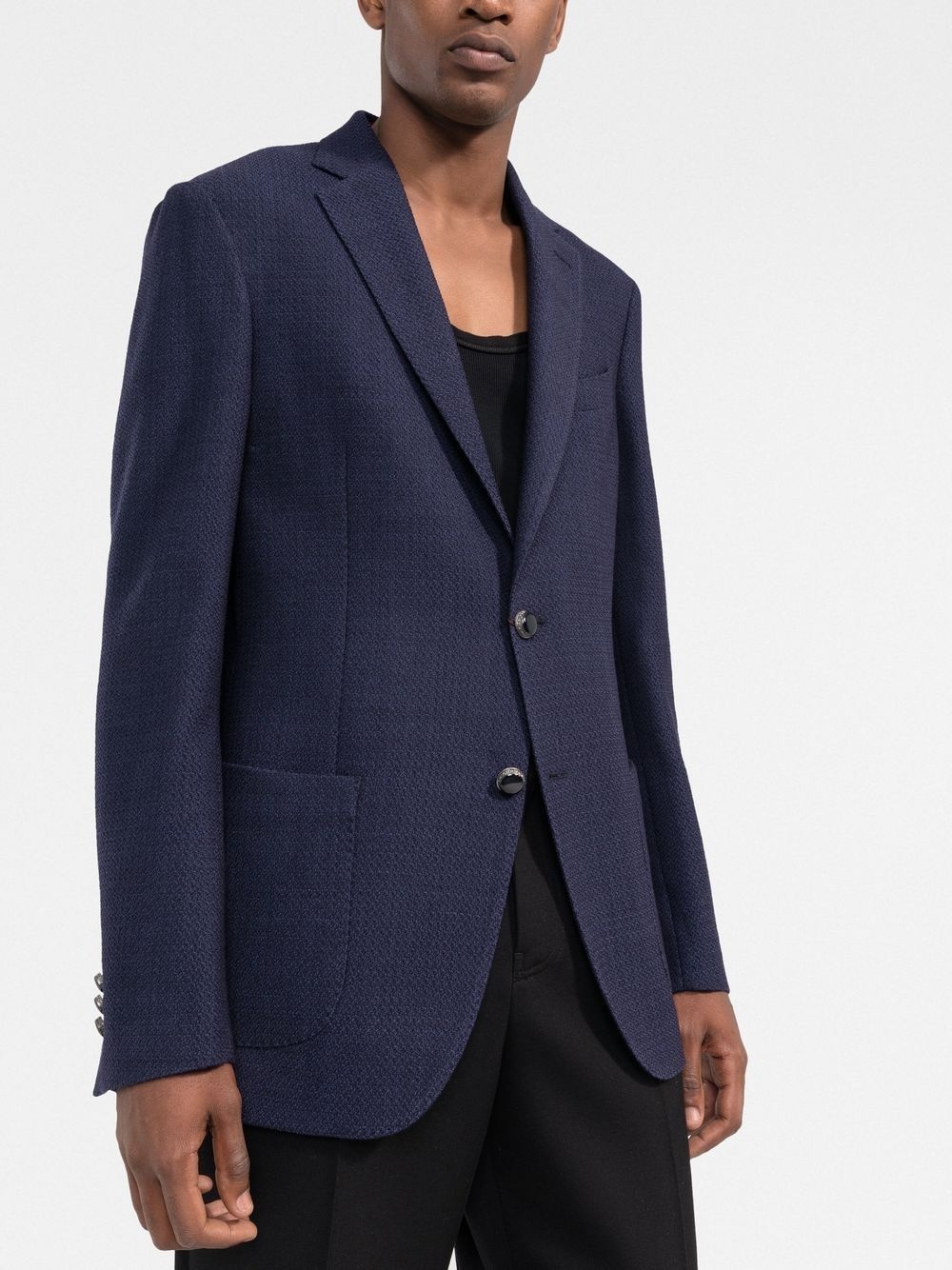 single-breasted virgin wool blazer - 3