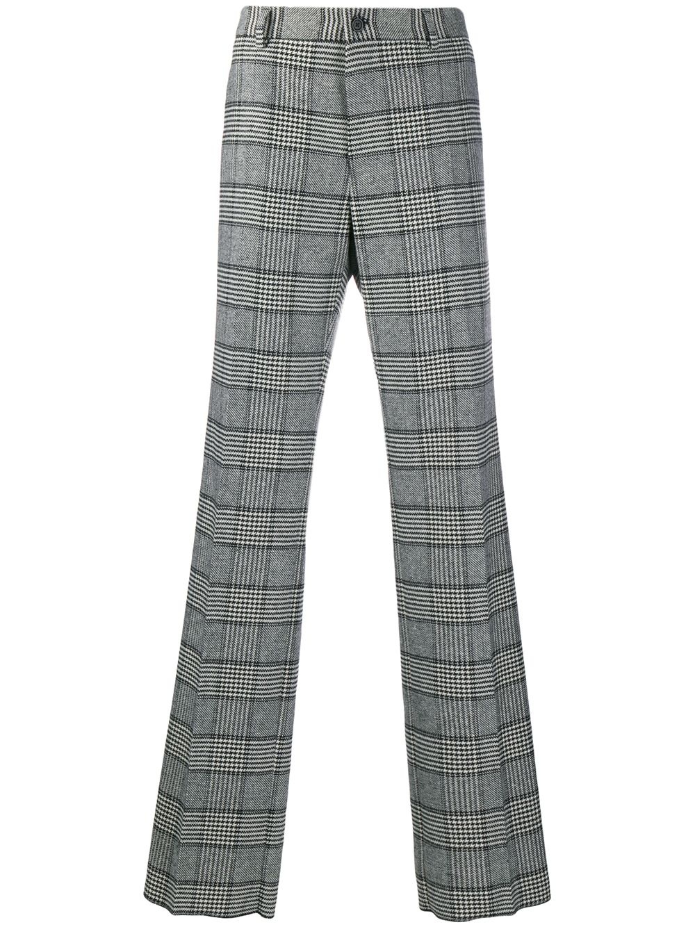 checked loose-fit trousers - 1