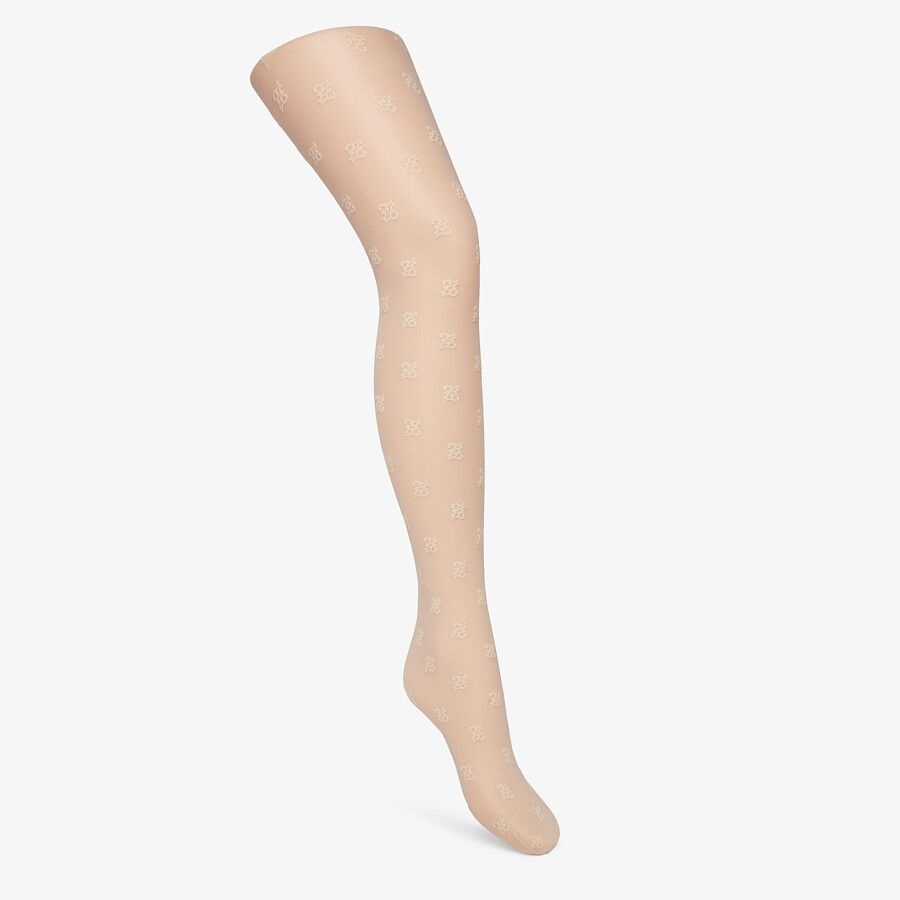 Pink nylon pantyhose - 1