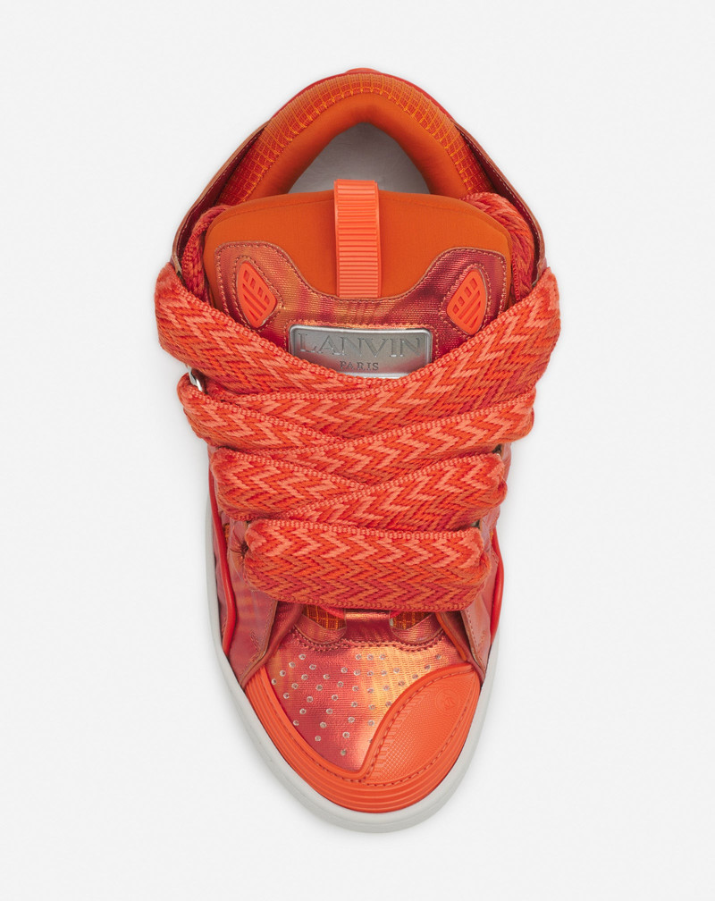 CURB HOLOGRAM-EFFECT LEATHER SNEAKERS 4