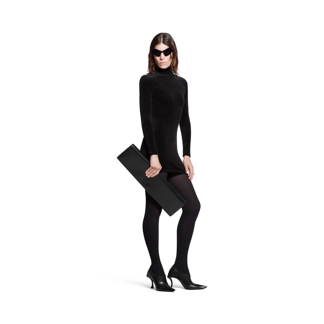 Women's Hourglass 100mm Pump in Black - 8