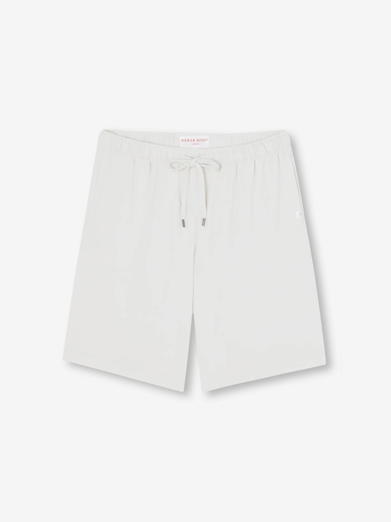 Derek Rose Men's Lounge Shorts Basel Micro Modal Stretch White outlook
