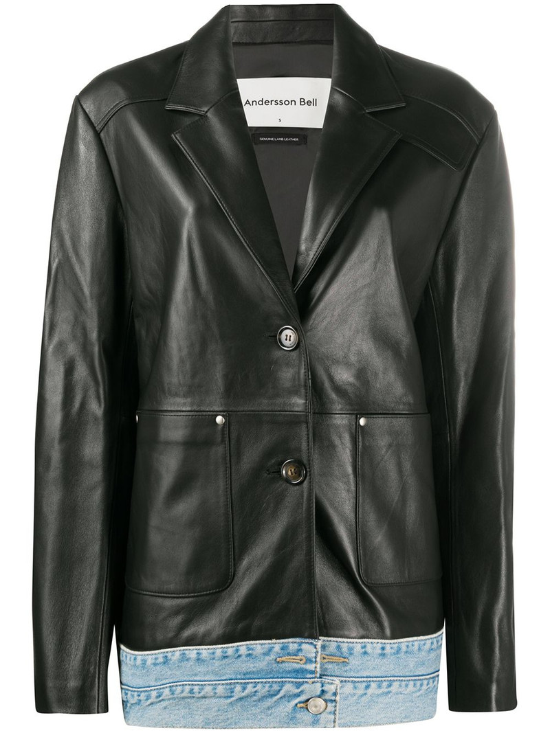 Molly Denim Layered Leather Jacket 1