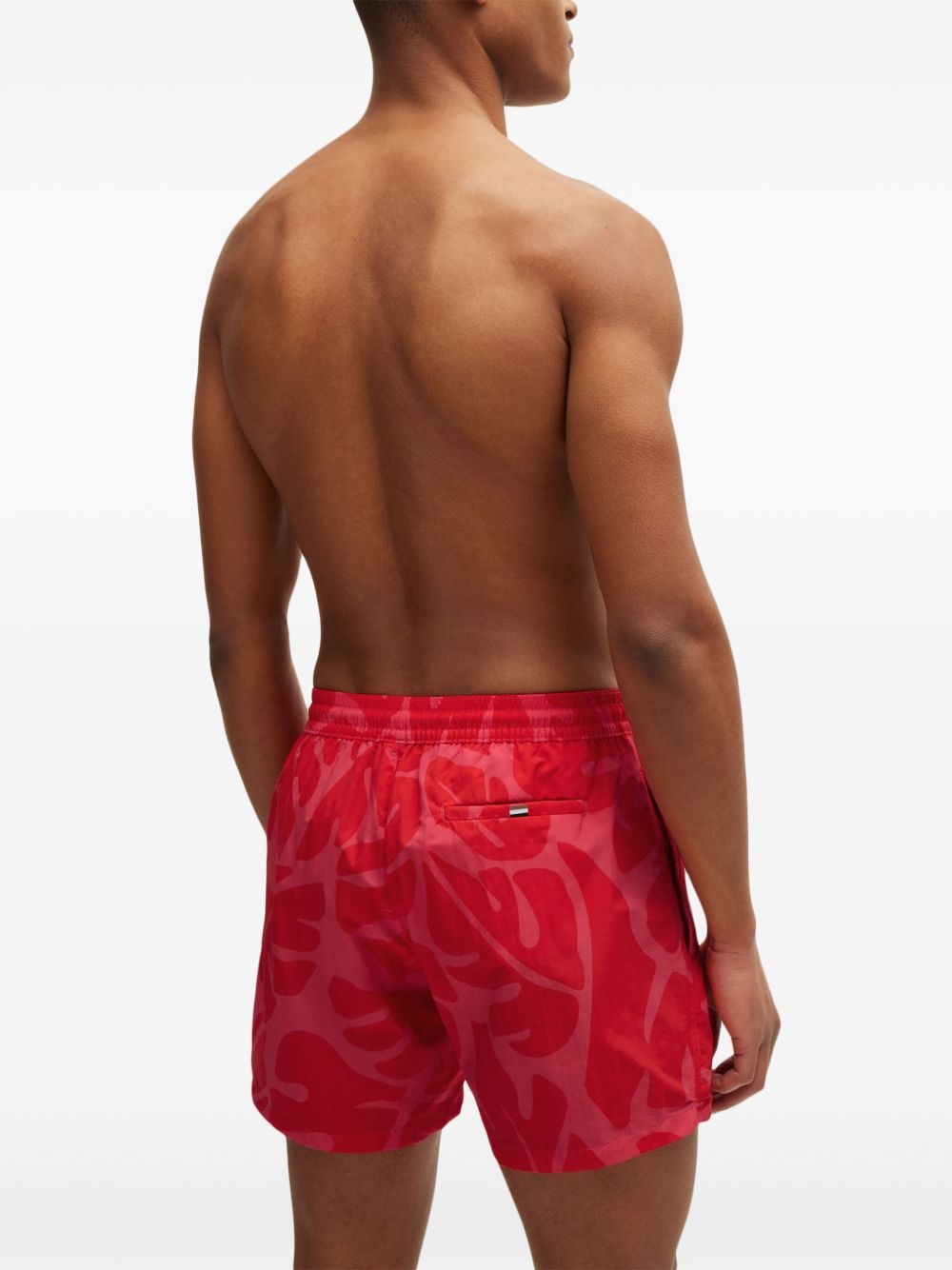 leaf-print swim shorts - 4