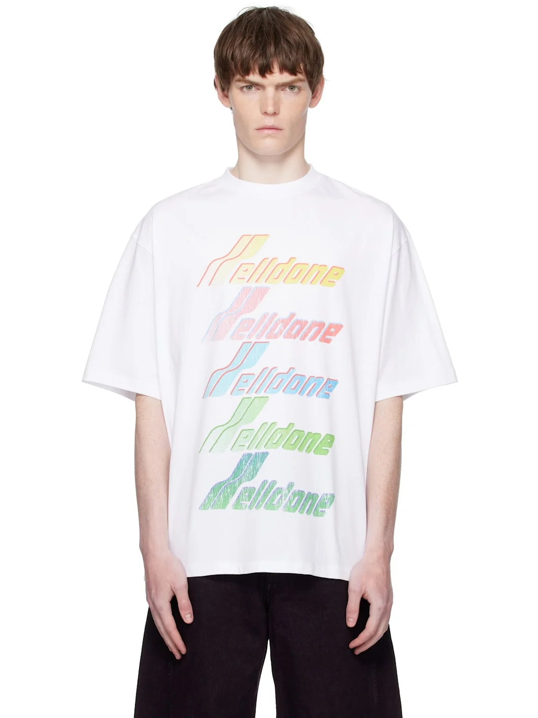 White Multi Rainbow Logo T-shirt - 1