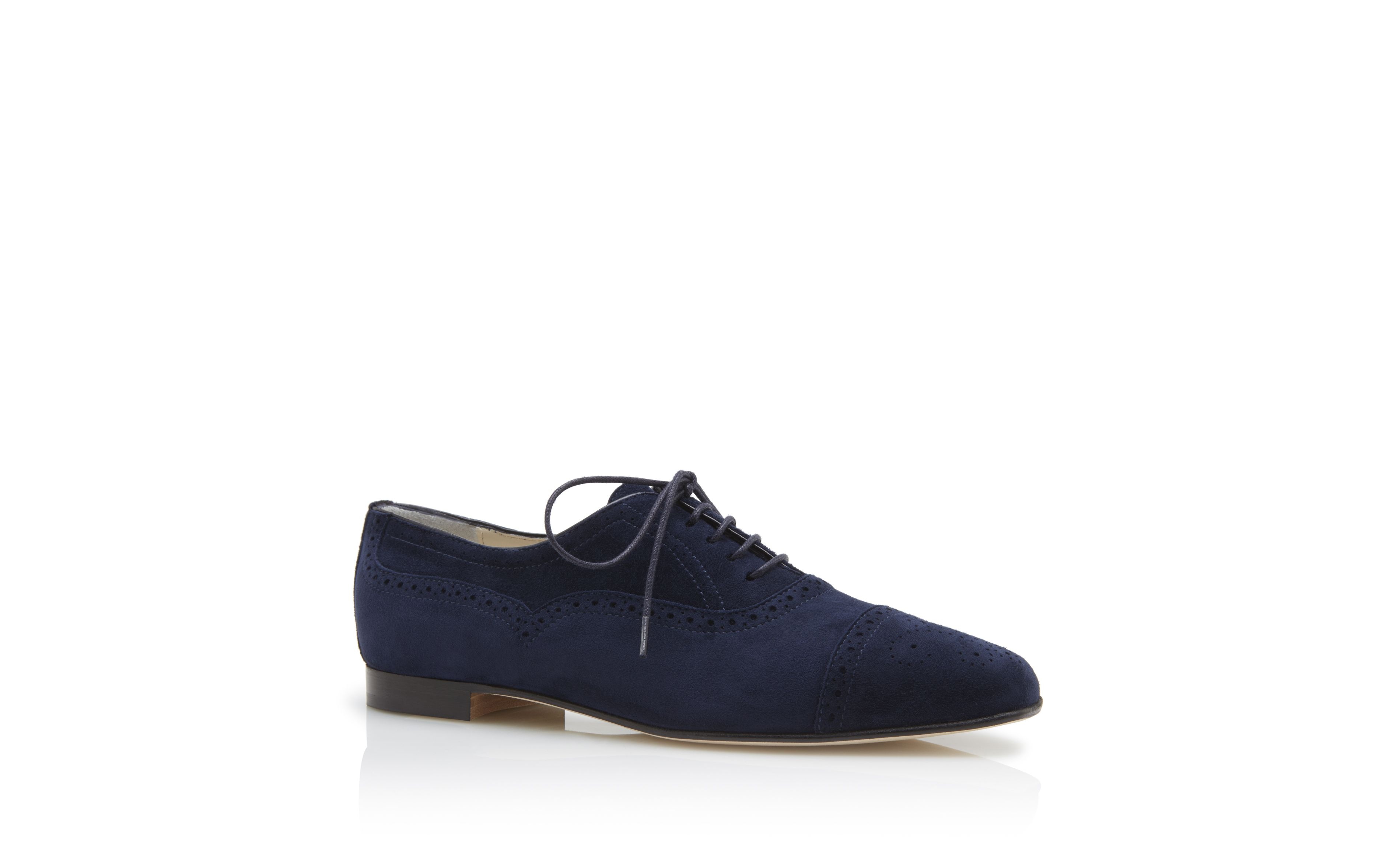 Navy Suede Lace-up Brogues - 3