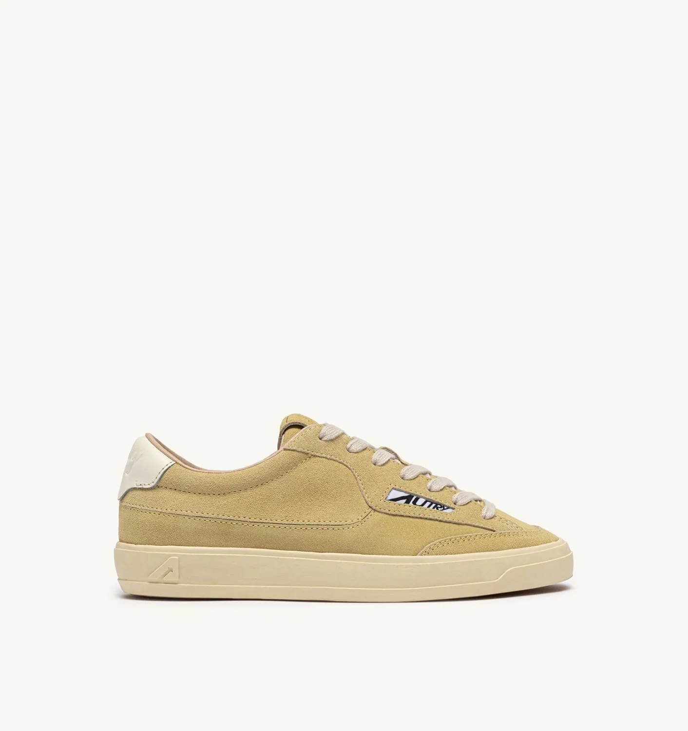 WINDSCAPE LOW SNEAKERS IN STRAW AND MARSHMALLOW SUEDE - 1