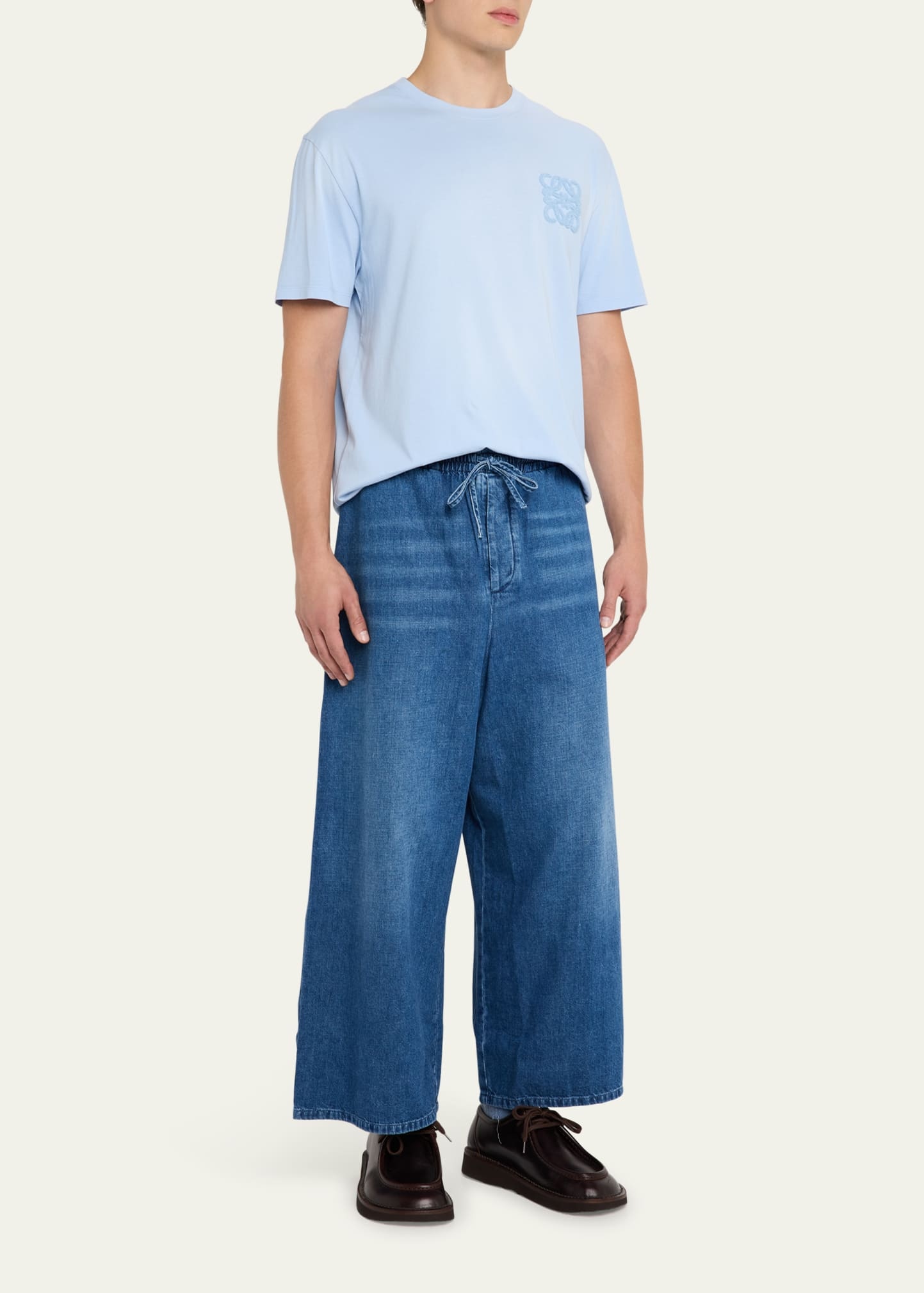 Men's Washed Denim Stretch-Waistband Pants - 2