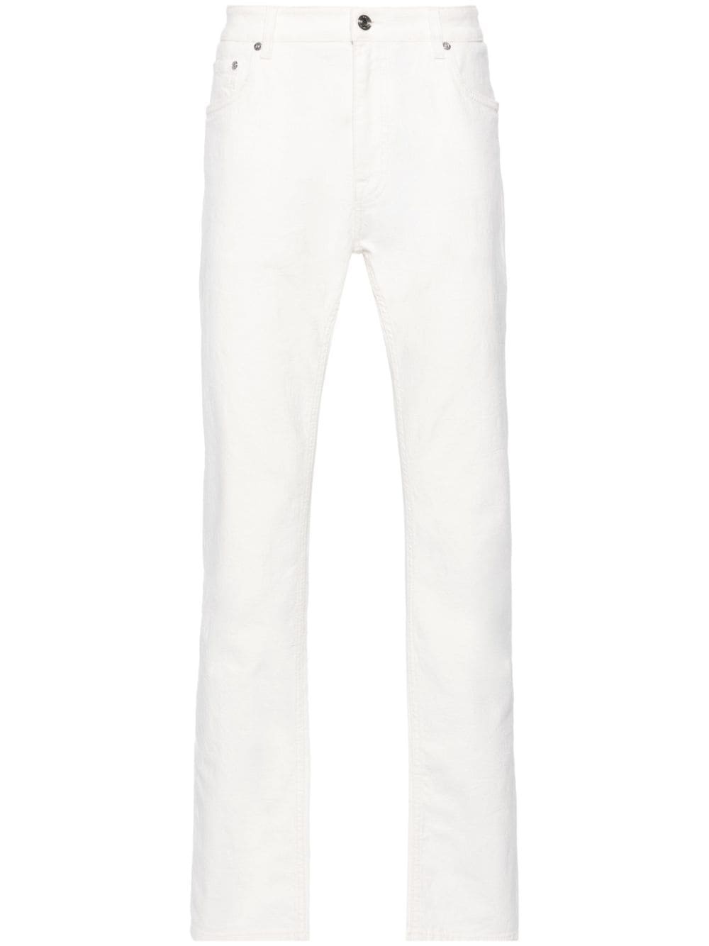 pattern-jacquard straight-leg jeans - 1