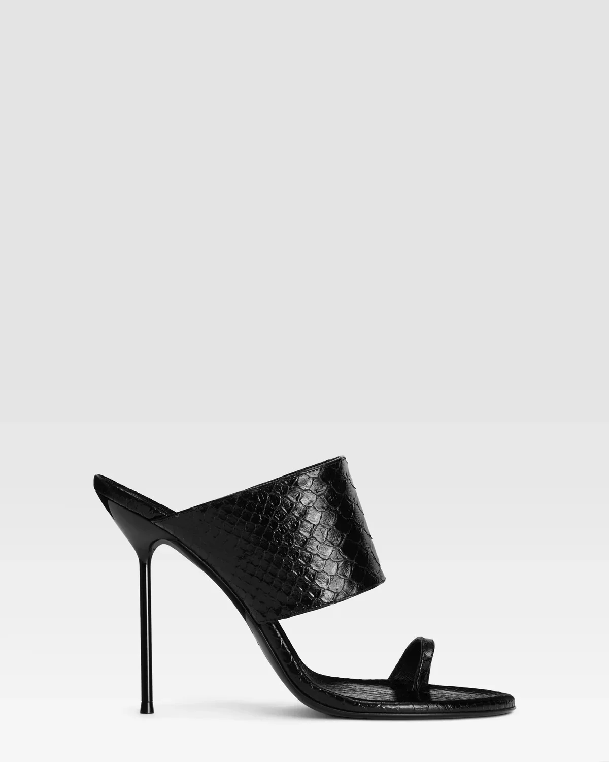 Python-print leather thong mule - 1